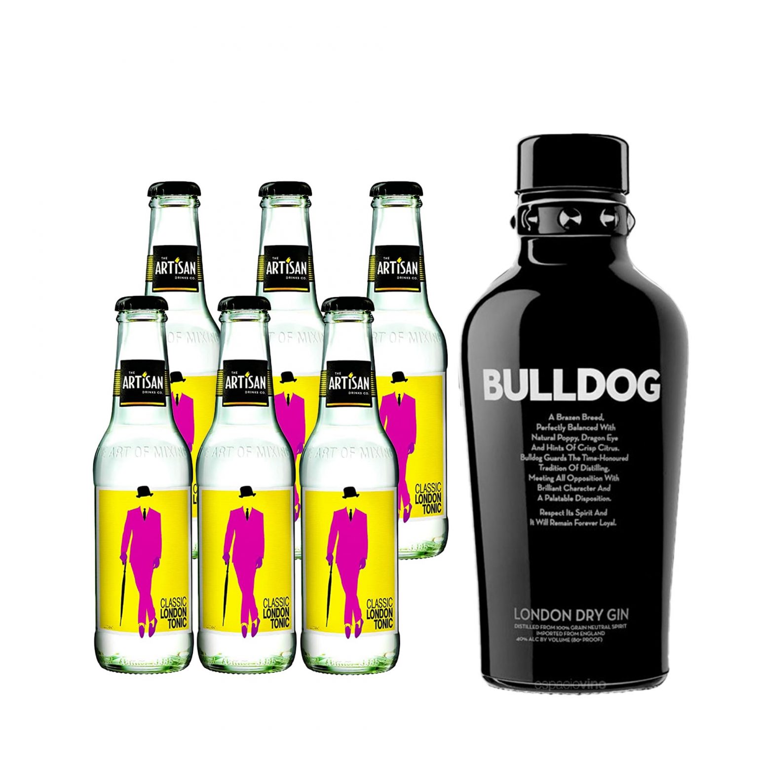 Bulldog London Dry Gin + Artisan Classic London Tonic (Gin & Tonic Pack) Mixery