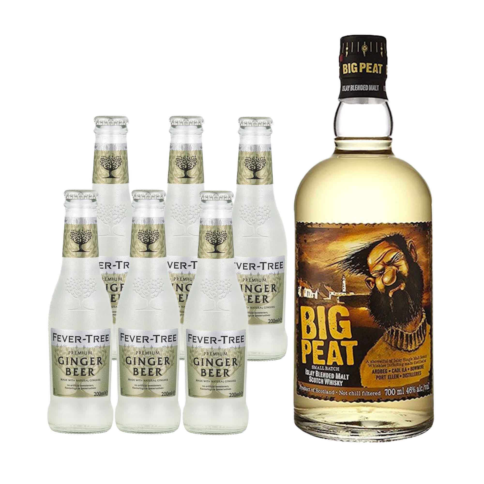 Big Peat Whisky+ Fever Tree Ginger Beer (Whisky & Mixer Pack) Mixery