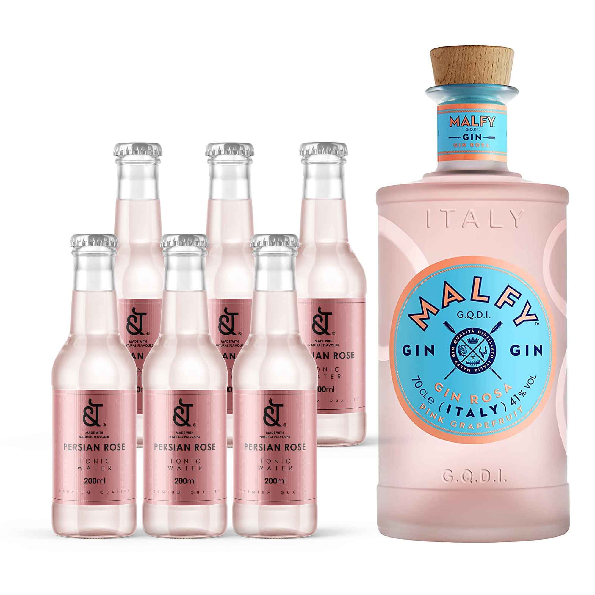 Malfy Gin Rosa + &T Persian Rose Tonic Water (Gin & Tonic Pack) Mixery